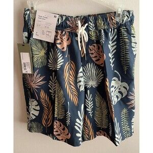 Goodfellow & Co. Men's Size XS Leaf Print Board Shorts Swim Trunks With Liner